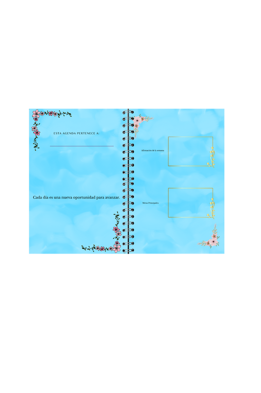 Agenda motivacional “Hoy empiezo de nuevo” — sin fechas, elegante.