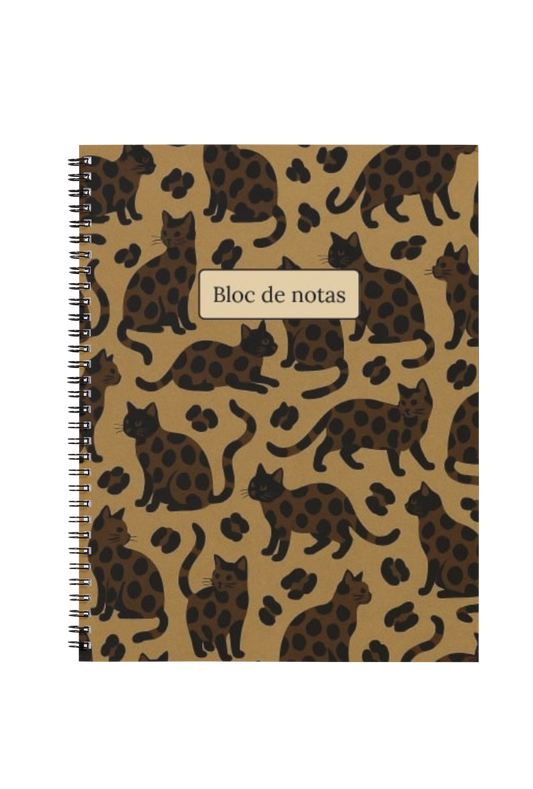 Bloc de notas elegante de gatos | Diseño animal print