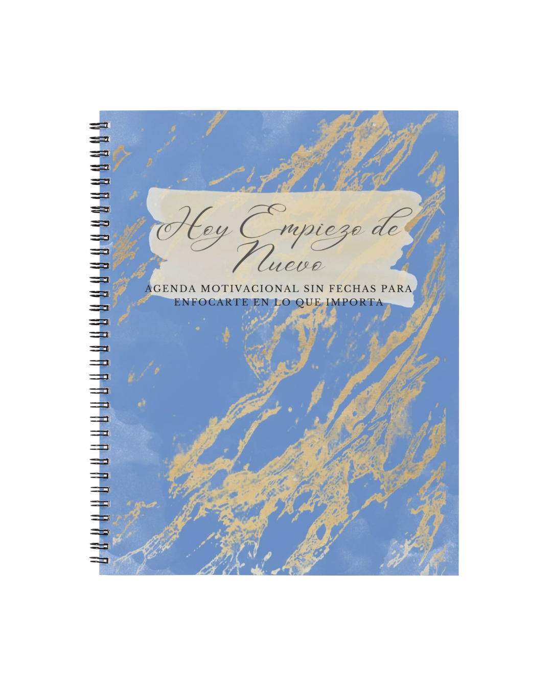 Agenda motivacional “Hoy empiezo de nuevo” — sin fechas, elegante.